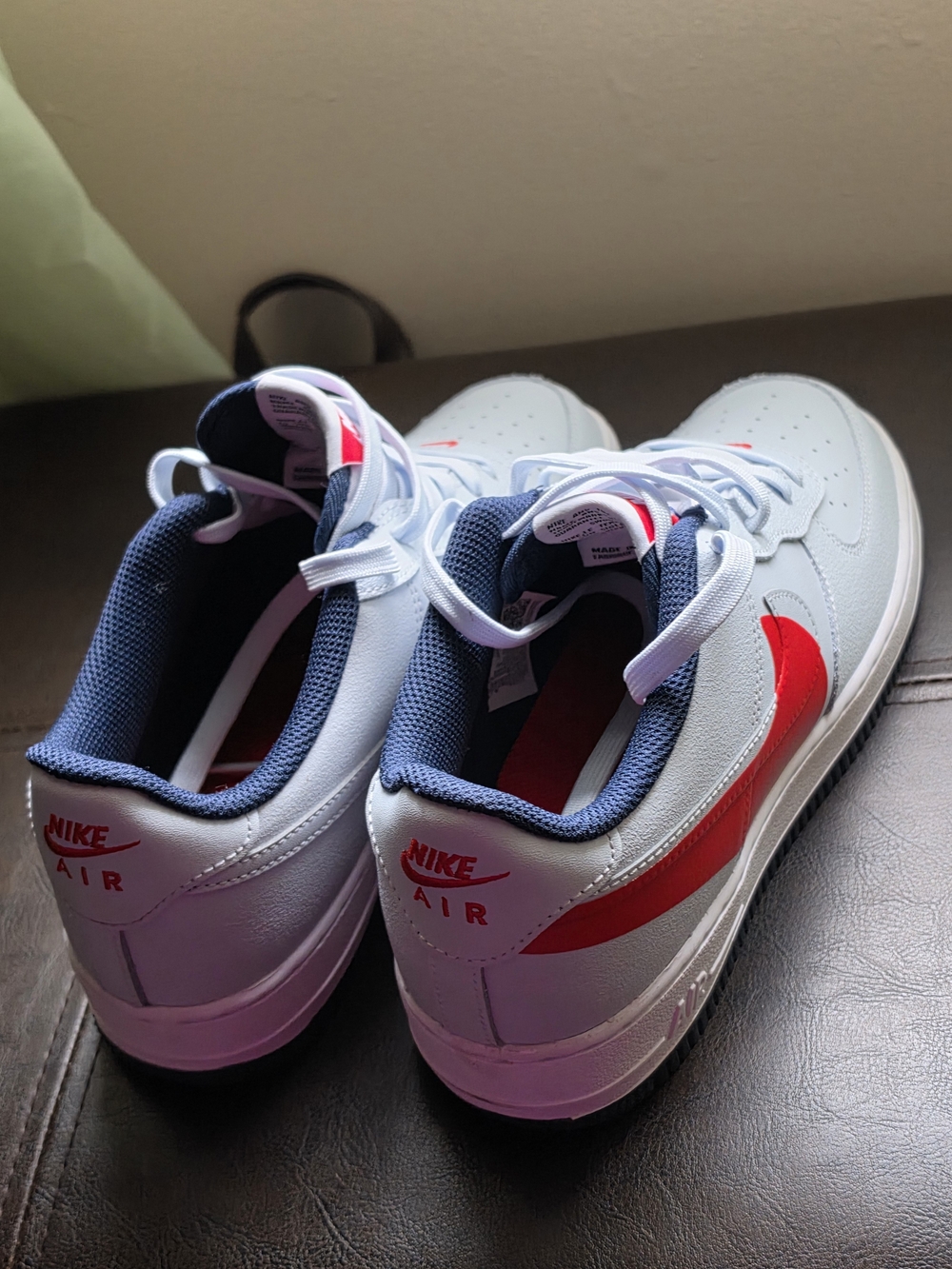 Nike Kids' Air Low-Top Sneakers in White and Red